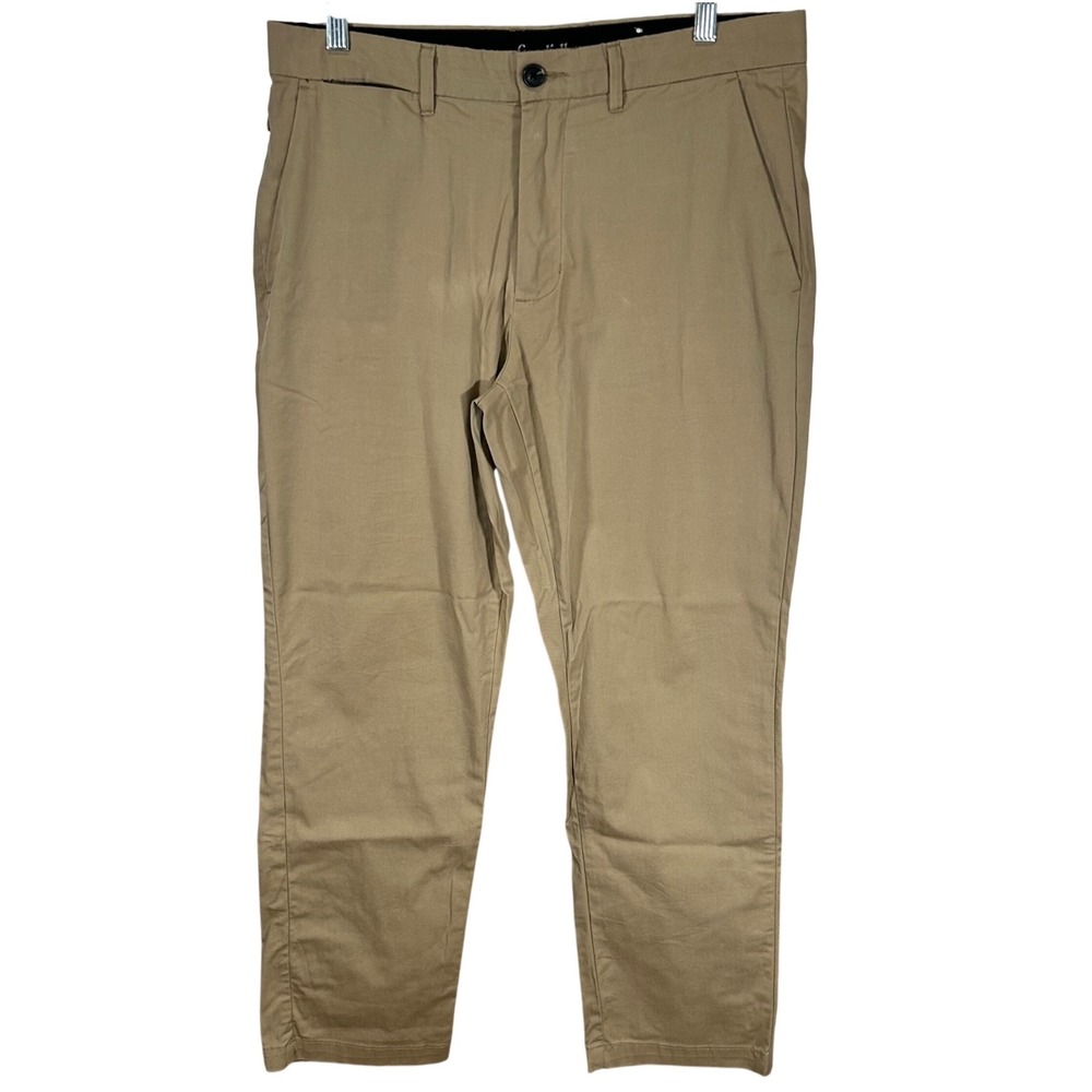 Goodfellow & Co Mens Slim Fit Chinos Tan Khaki Tech Stretch Pants 33x30